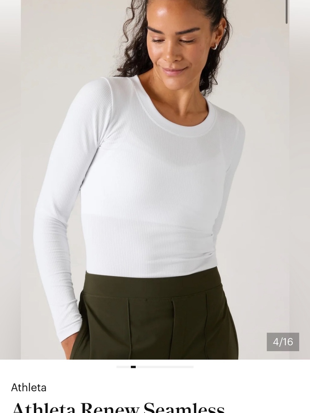 Athleta Renew Seamless Crewneck Ribbed Long-Sleeve Top